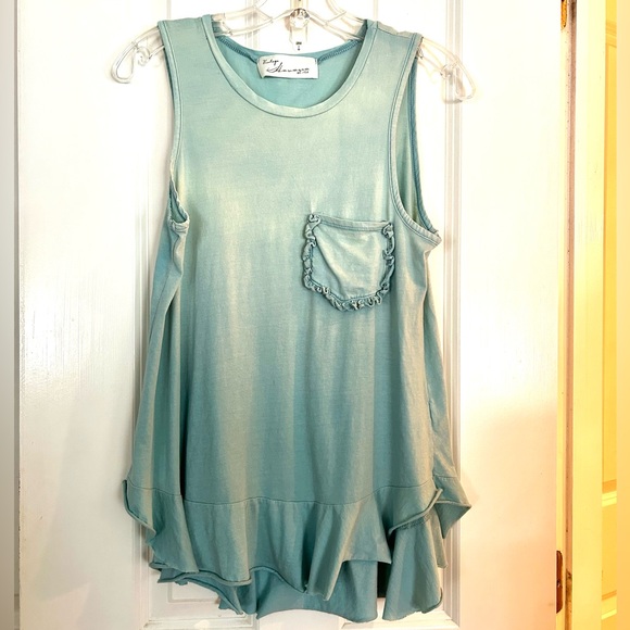 Vintage Havana Tops - Vintage Havana Ruffle Hem Tank Top